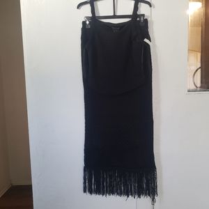 NWT house of harlow 1960 x revolve black knit midi skirt and crop top set